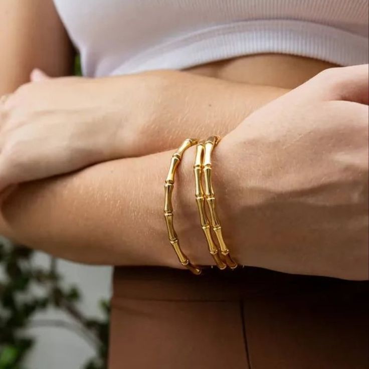 Bamboo Gold Bangle